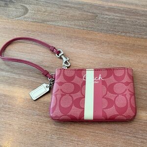 Coach Signature Pink Wristlet